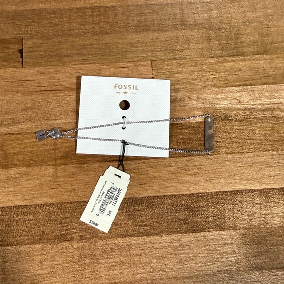 Fossil Silver Tone Starburst Bar Slider Bracelet - Picture 4 of 4